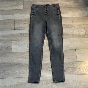 J Brand High-Rise Charcoal Button Jeans! Super cute, stylish and fun!